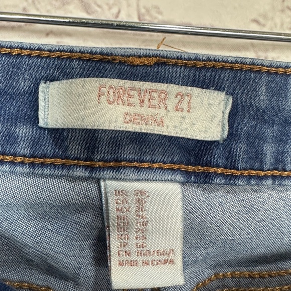 Forever 21 Junior's Stretch Skinny Blue Denim Ankle Jeans Size US 26 - Picture 3 of 3